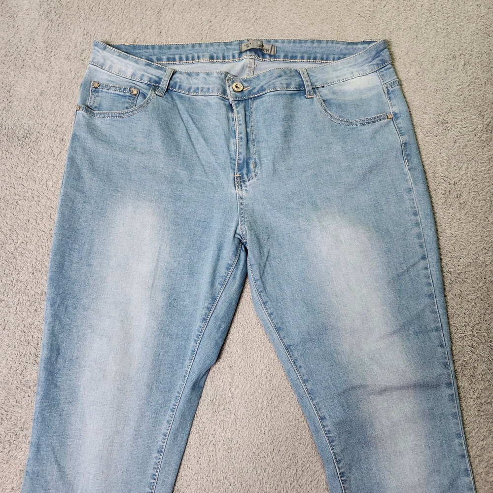 GIRL VIVI Womens Size 54 Jeans Light Blue Skinny Stretch High Rise Denim